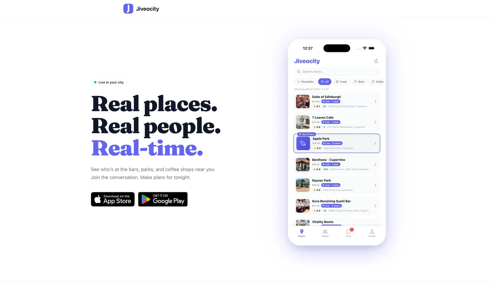 Jiveocity consumer homepage