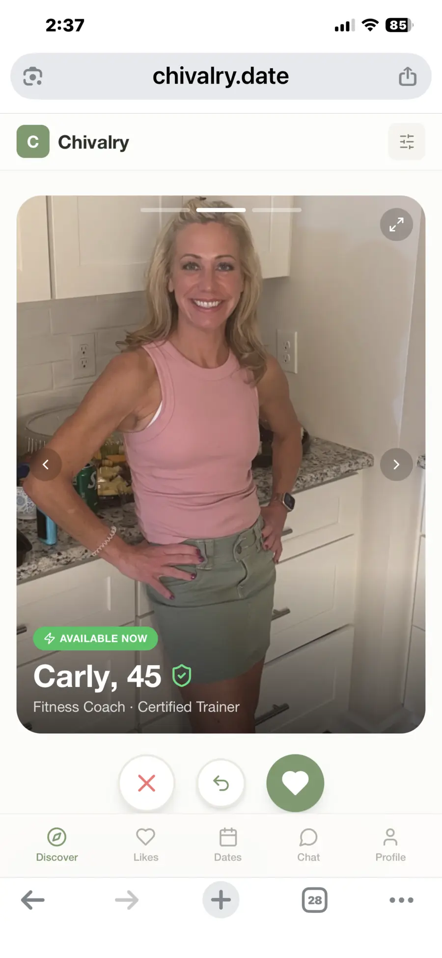 chivalry.date mobile responsive